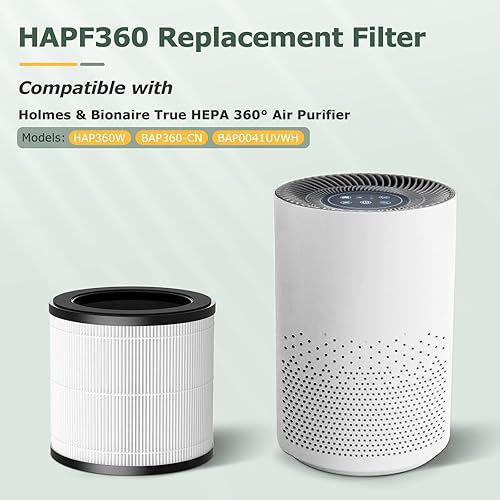 Miniatura 2 de HAP360W - Filtro de repuesto HEPA verdadero compatible con el purificador de aire Holmes True HEPA 360 y purificador de aire Bionaire True HEPA de