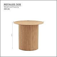 Vista 21 de Mesa auxiliar moderna de madera rústica de 2 niveles, mesas de noche compactas para sala de estar, mesita de noche rectangular minimalista
