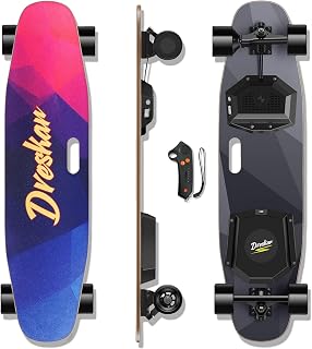 Electric Skateboard 22MPH Top Speed 15.5 Miles Range 450w Brushless Electric Longboard Motor with Wireless Remote 7 Layer Maple Deck Max Load