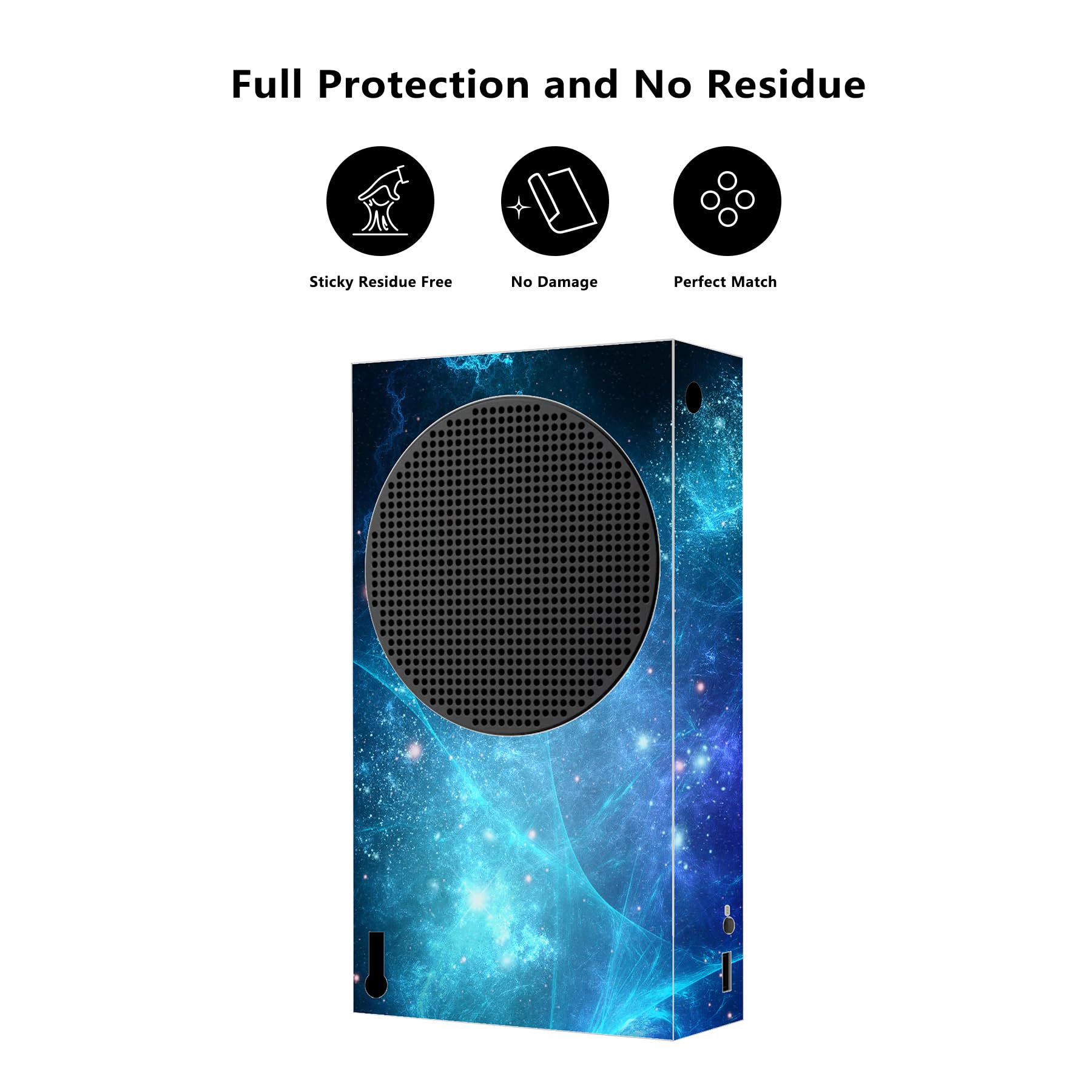 playvital Blue Nebula Custom Vinyl Skins for Xbox Series S, Wrap Decal Cover Stickers for Xbox Series S Console Controller — view 3