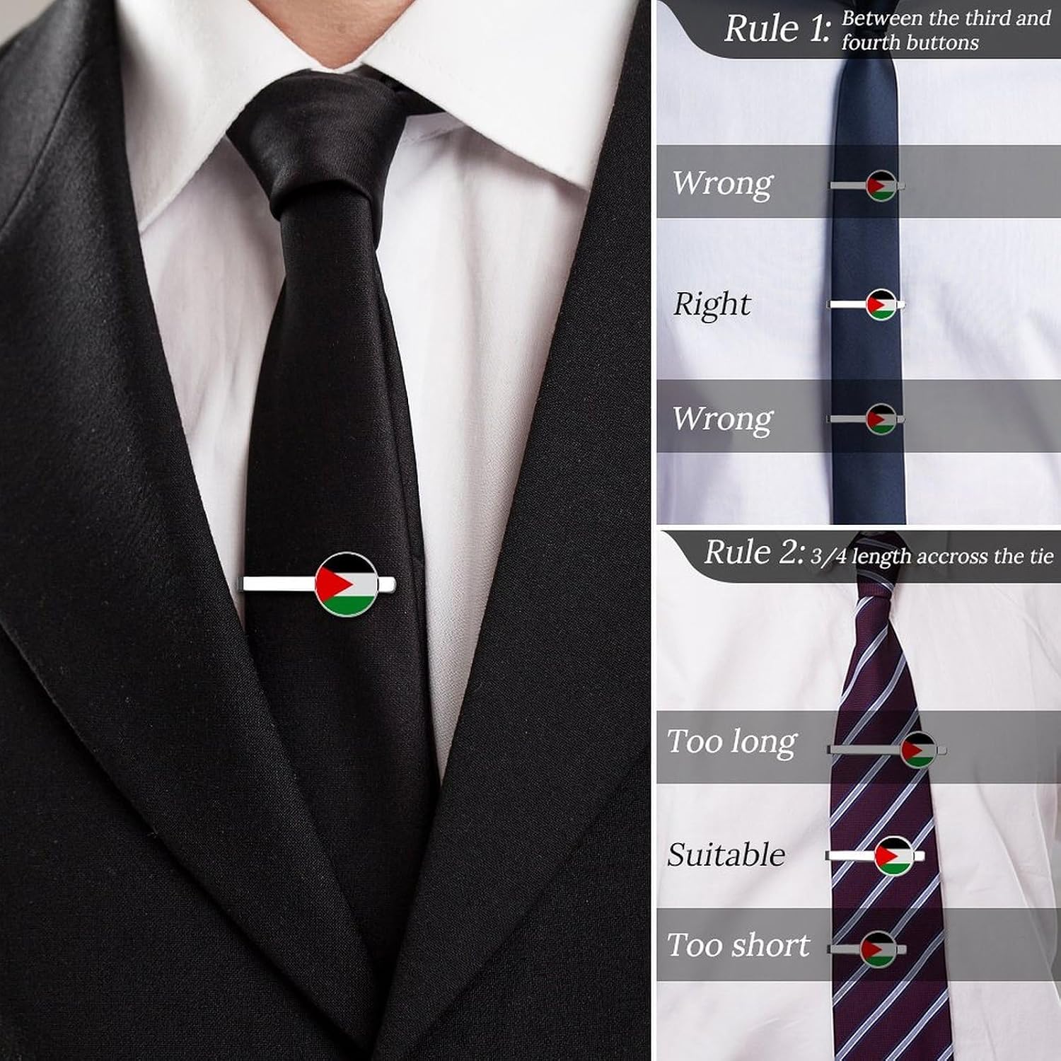 Tie Clip Set (2Pack), Palestine image 4