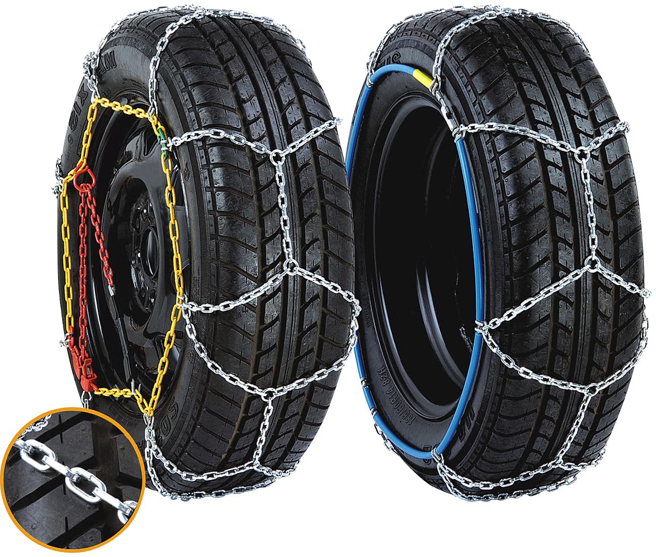 Chaînes à neige XXL pour pneus 225/55 R19 avec boîte de transport [Lescars]