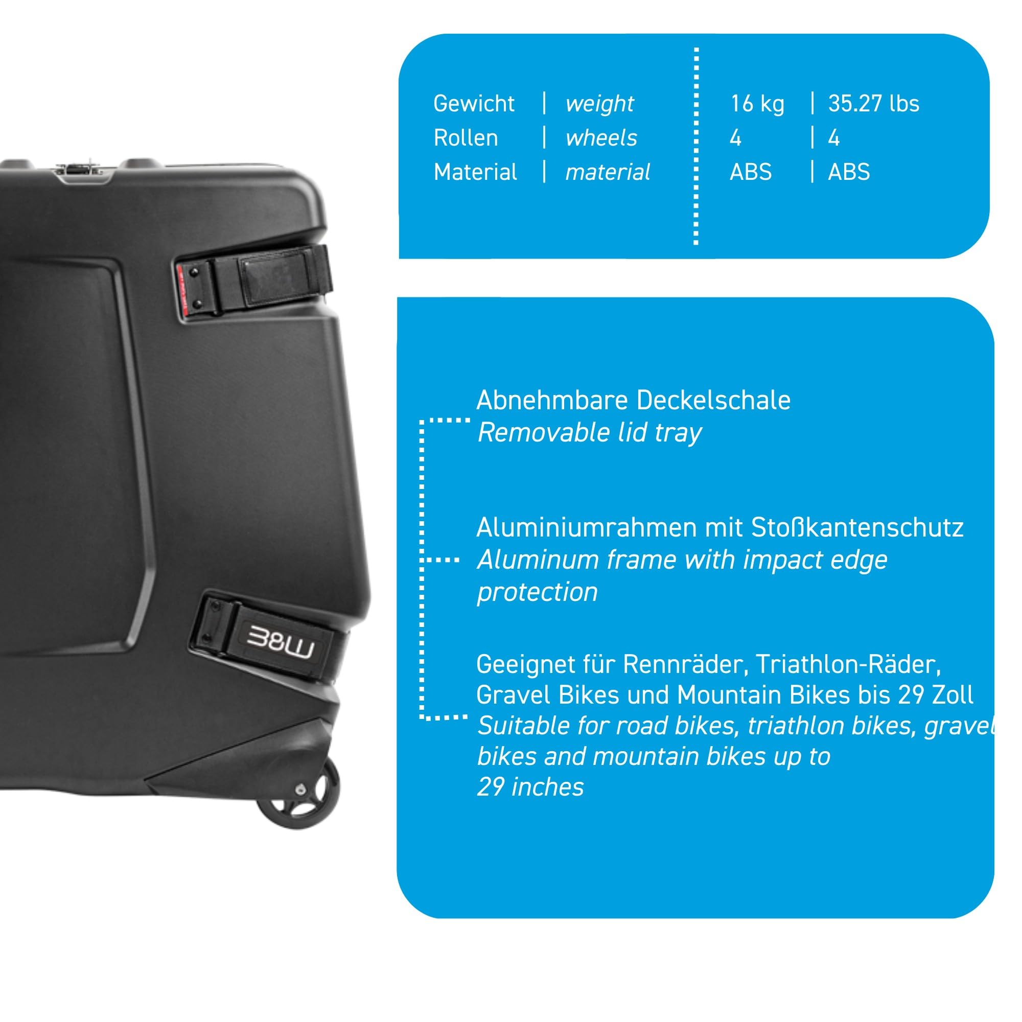 Amazon.com: B&W Bike Case 2.0 Hard Shell Bike Travel Case - ABS