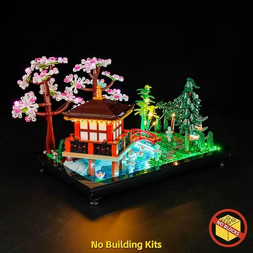 Miniatura 2 de BrickBling Luz LED compatible con Lego Tranquil Garden 10315 Juego de construcción (solo luces), iluminación creativa para Lego Zen Garden
