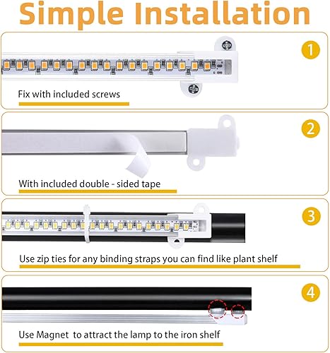 Miniatura 4 de Lámpara LED de cultivo de plantas, tiras de luz de crecimiento de espectro completo de 3500 K para plantas pequeñas de interior con temporizador de