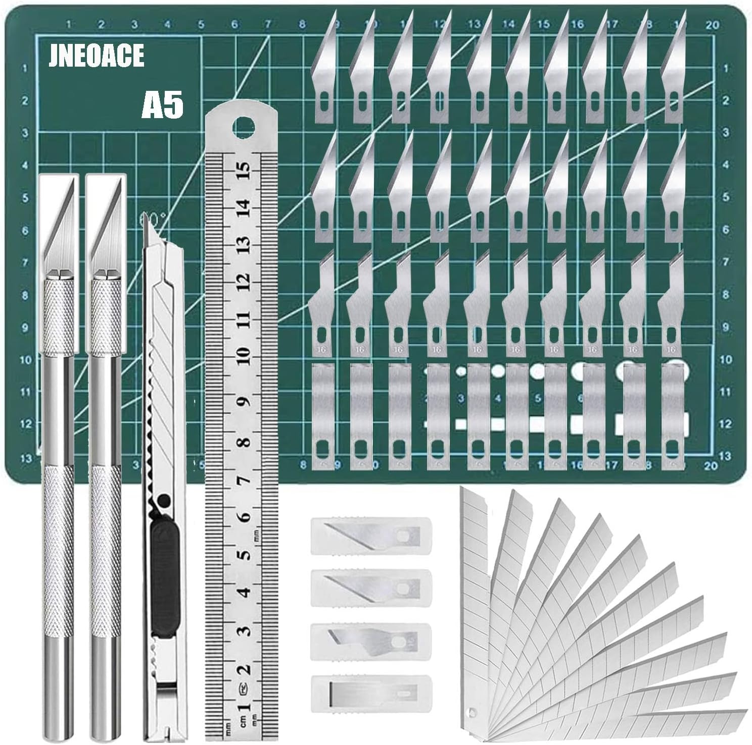 Jneoace Exacto Knife Precision Carving Craft Hobby Knife Kit with 40 PCS Exacto Blades for DIY Art Work Cutting, Hobby, Scrapbooking, Stencil