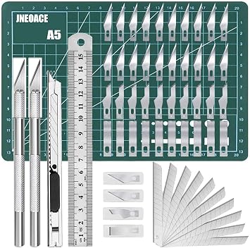 Jneoace Exacto Knife Precision Carving Craft Hobby Knife Kit with 40 PCS Exacto Blades for DIY Art Work Cutting, Hobby, Scrapbooking, Stencil