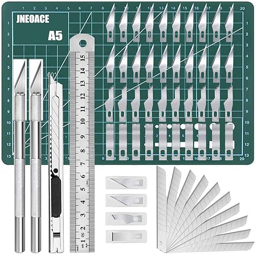 Jneoace Exacto Knife Precision Carving Craft Hobby Knife Kit with 40 PCS Exacto Blades for DIY Art Work Cutting, Hobby, Scrapbooking, Stencil