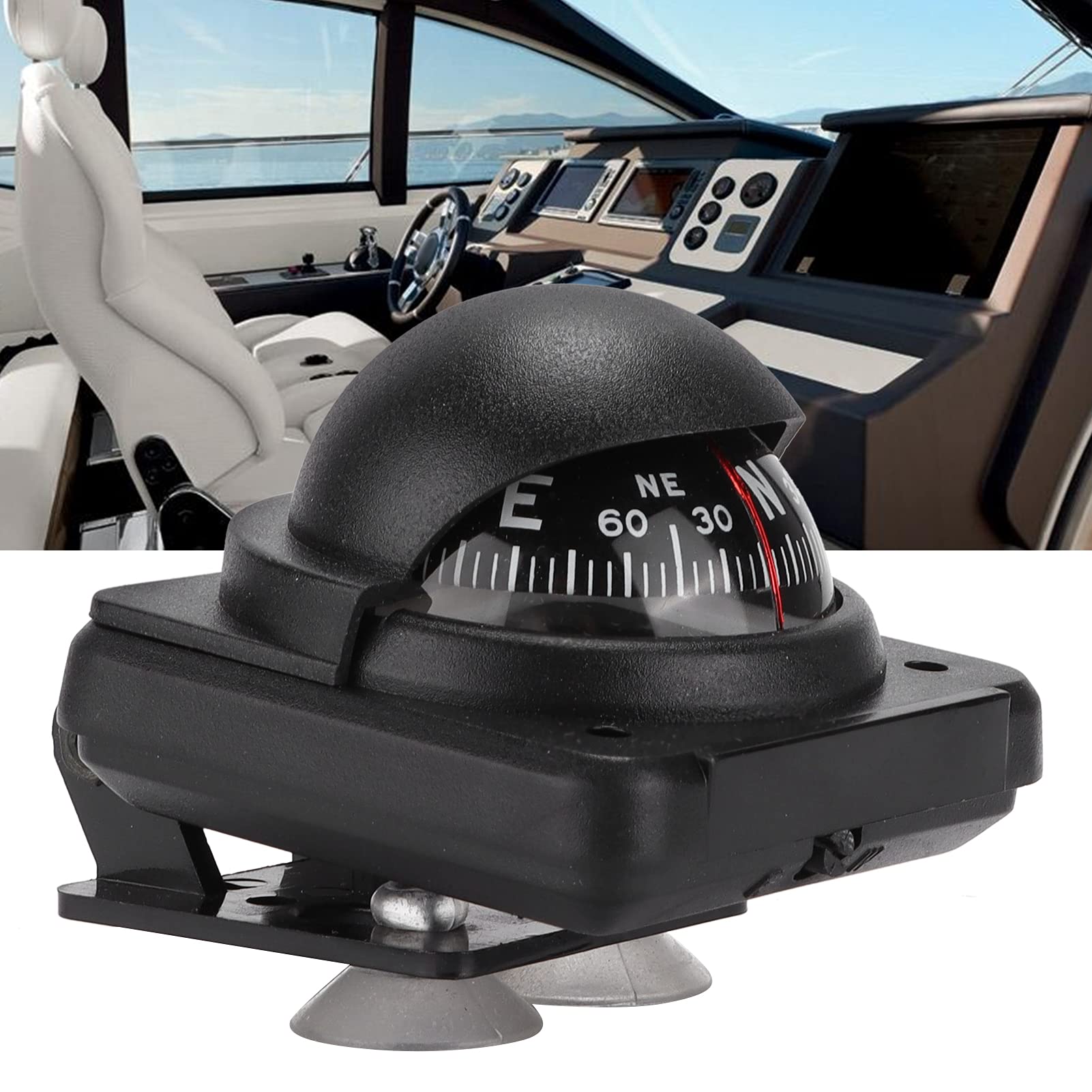 Bussola per Auto Cruscotto Bussola Portatile con Ventosa, Yosoo Health Gear, ABS + Acrilico, 4gtvx6k2pz, Portatile, Montaggio sul Cruscotto