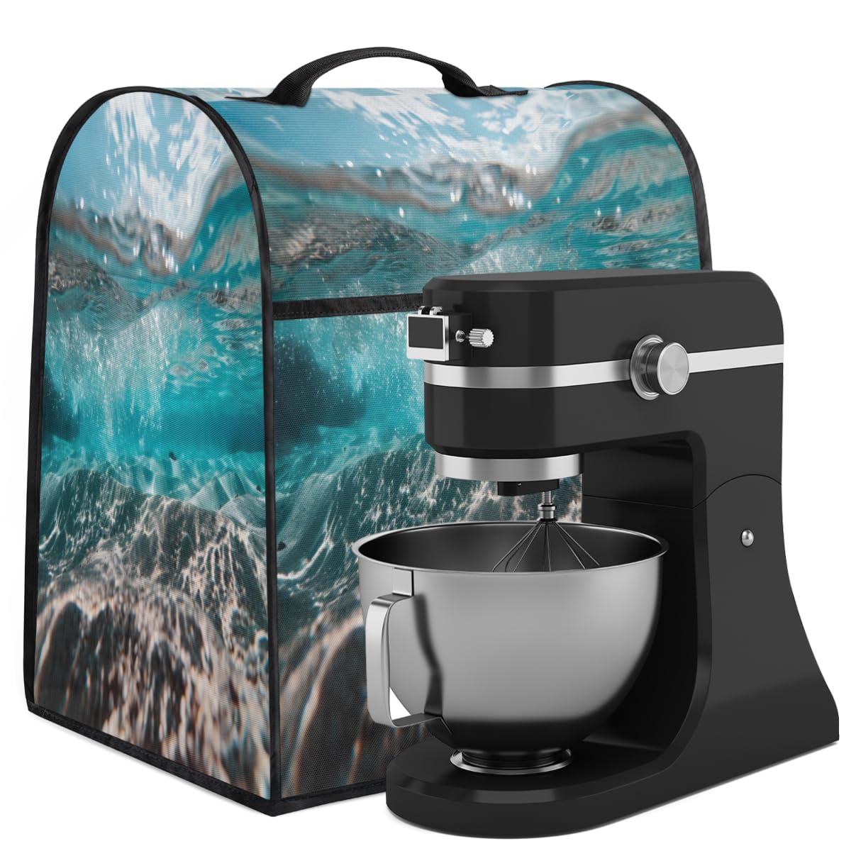 Coffee Maker Cover Ocean Beach Summer Kitchen Appliance Covers Small Appliance Covers Blender Cover Juicer Cover Dust Covers for Kitchen Appliances with Top Handle and Pockets,Washable,B60