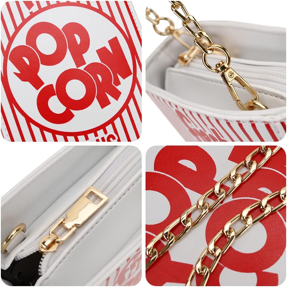 Novelty Fashion Women Crossbody Bag, Popcorn Box Style Clutch Bag for Girl Handbag Shoulder Bag Purse… - Image 8