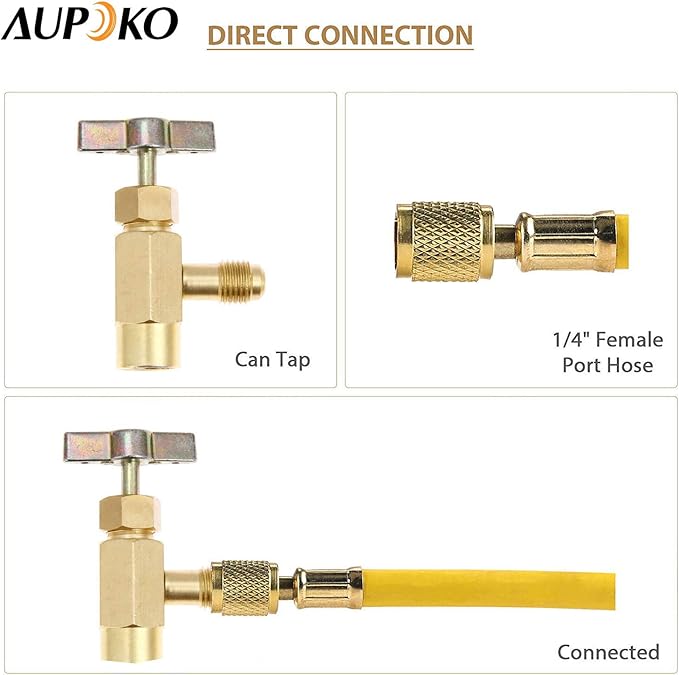 Aupoko R134A Can Tap Dispensador Refrigerante con Adaptador para Tanque miniatura 6