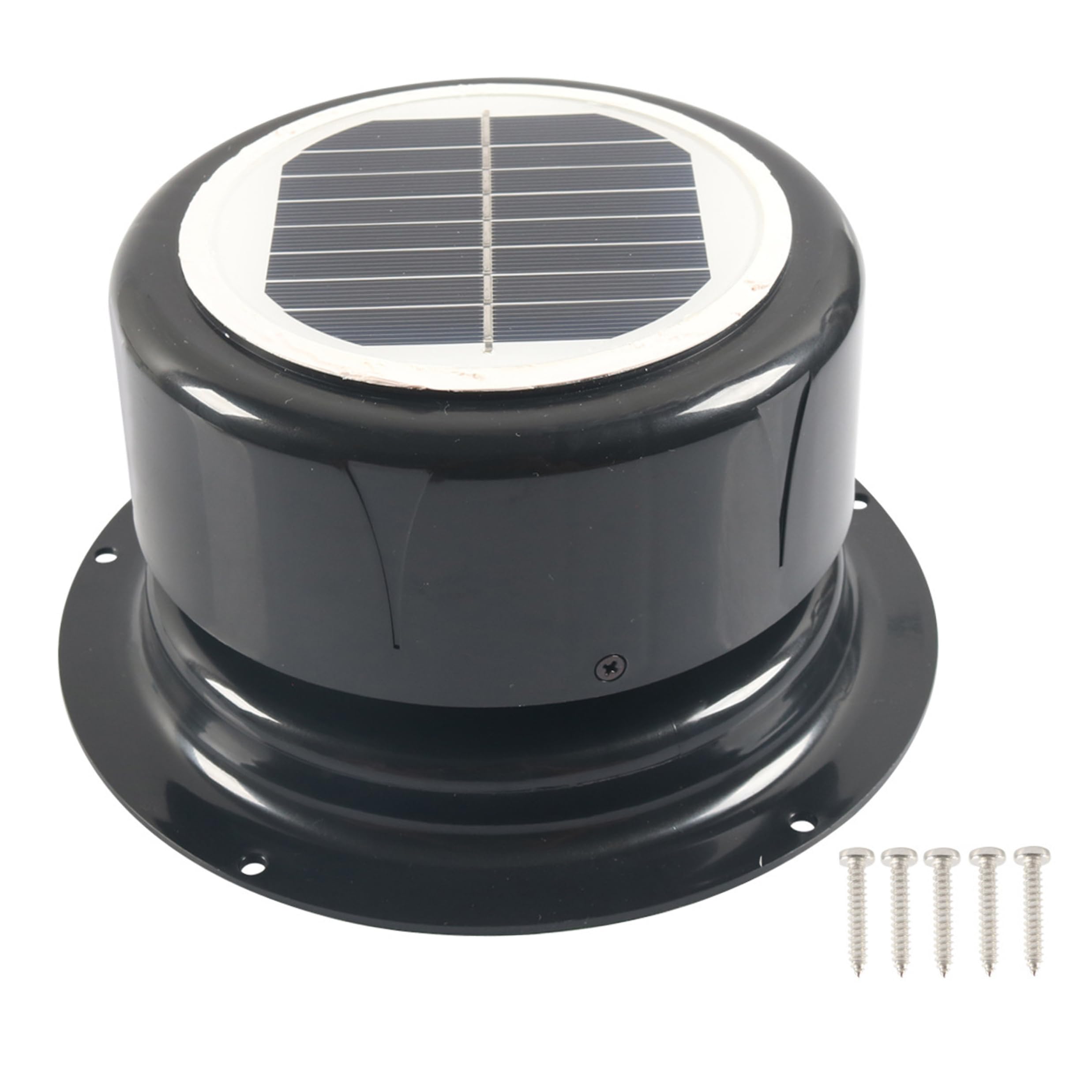 Goutdori Black Solar Ventilation Fan Mushroom Style, Solar Exhaust Fan For Rv Marine And Shed, Energy Efficient Ventilator Ventilation, Exhaust, Mushroom Style Roof Vent, Rv Marine Shed F