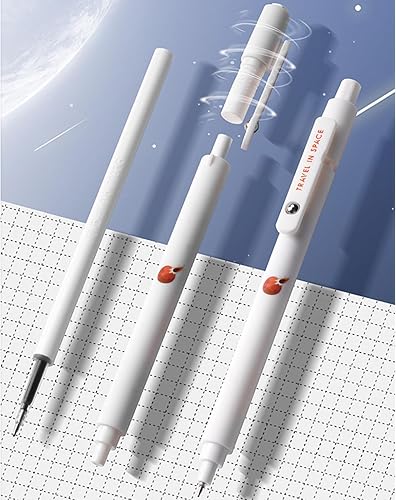 Miniatura 7 de MOZXIRZ 6 bolígrafos de tinta de gel retráctil, bolígrafo de tinta negra, bolígrafo de escritura de punta fina de 0.020 in, suministros escolares de