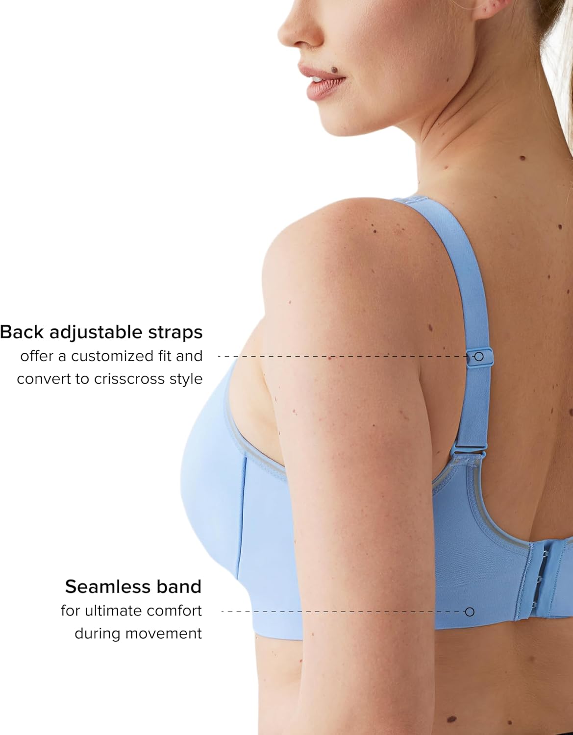 Wacoal Womens Sydney Sport Full Coverage Seamless Underwire High Impact Support Bra, 855302 - Image 4