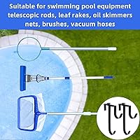 Vista 6 de Purple Star - 2 ganchos dobles para valla de piscina para equipos de piscina, ganchos ajustables para poste de piscina, ganchos de piscina