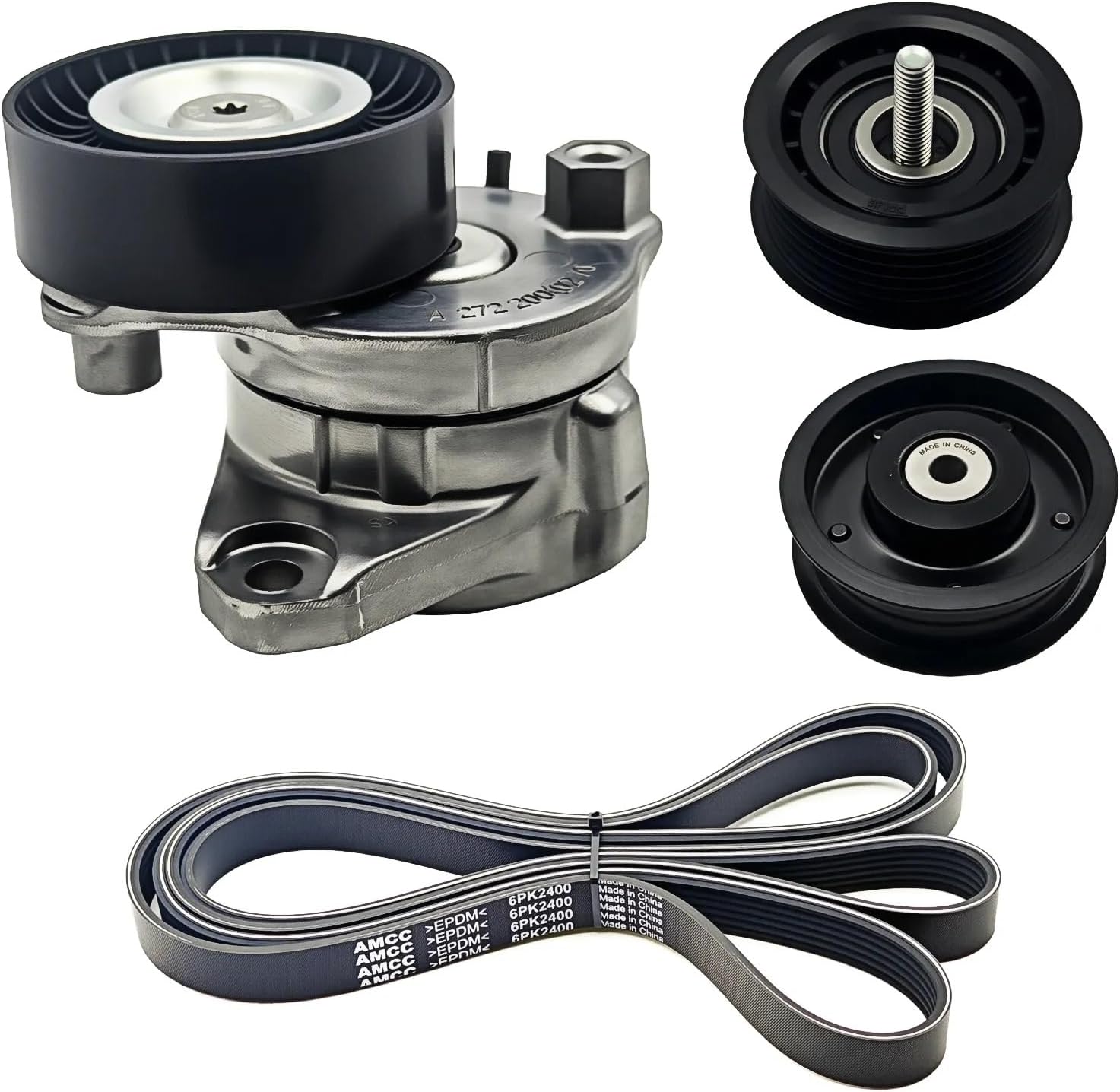 AMCC Drive Tensioners Timing Belt Kit Compatible with Mercedes-Benz M272 06-11 GLK350 E550 E350 CLK350 GL450 GL550 SLK300 C280 CLS550 S550 SL550 R350 Replaces: 2722021419 ，2722021019 ，2722000270
