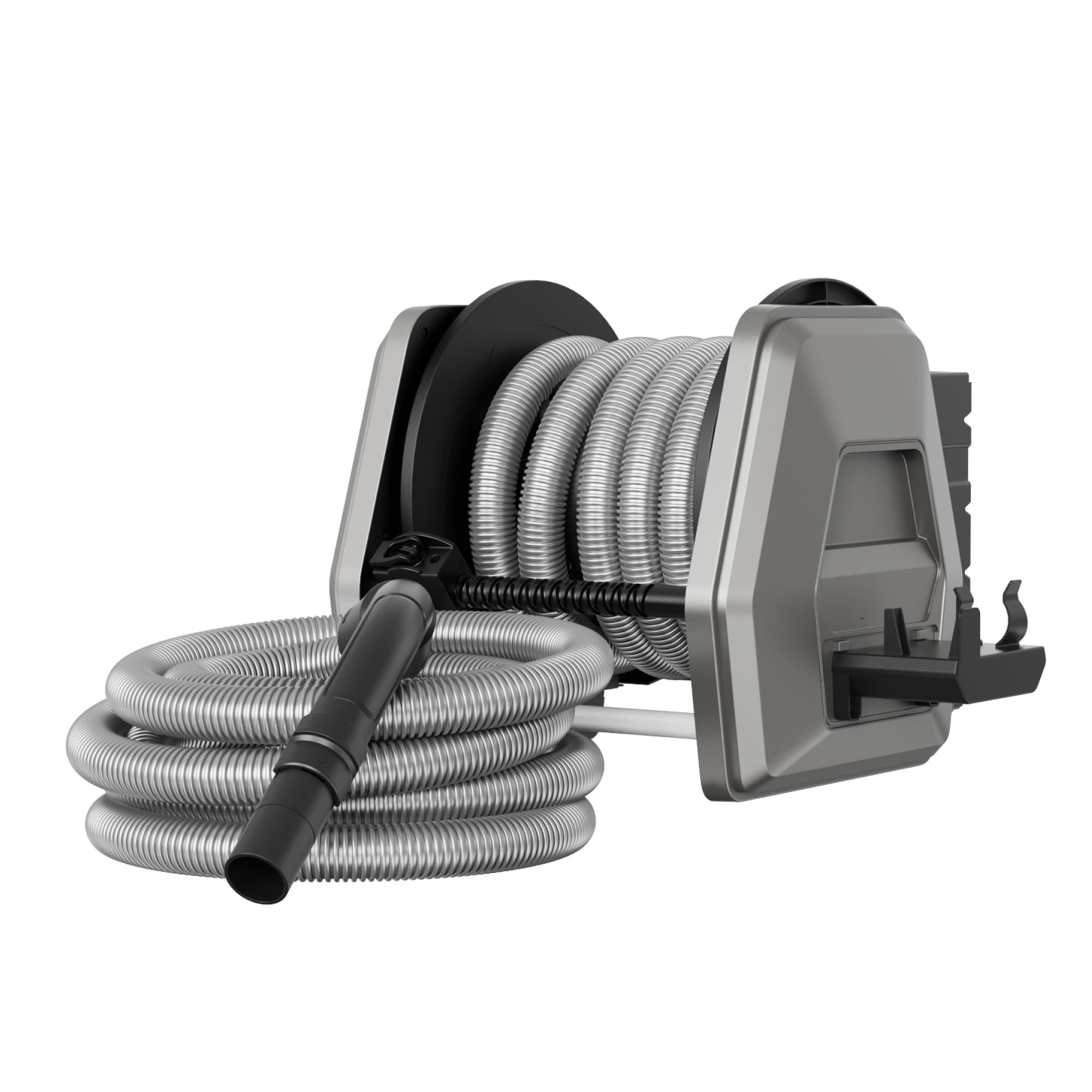 Giraffe Tools Carrete de manguera de vacío de 32 mm con manguera retráctil de extensión de 9,2 m, manguera reemplazable al vacío de montaje en pared, adecuada para aspiradoras húmedas y secas de 1-1/4