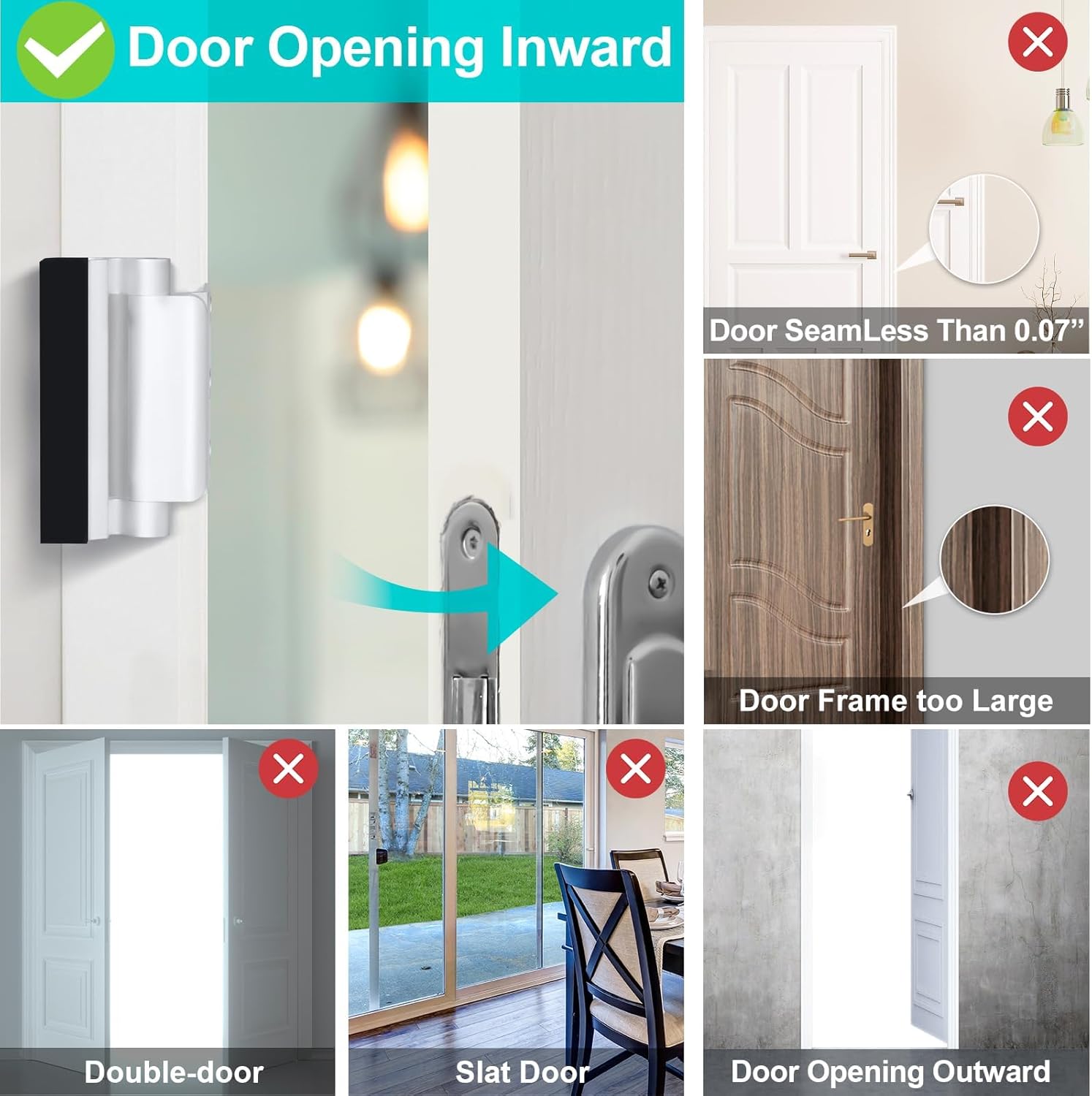 2 Pack Door Reinforcement Lock Home Security Door Lock Upgraded Door Locks for Front Door Kids Safety thumbnail