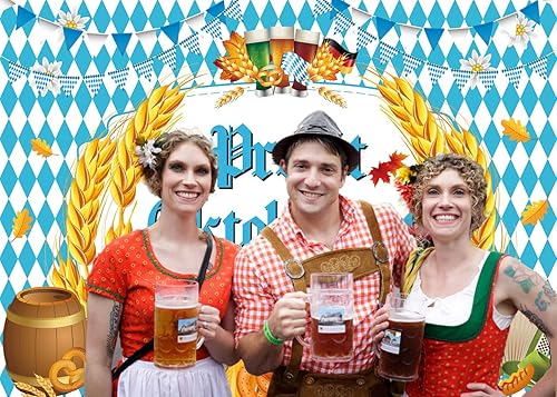 Miniatura 4 de Telón de fondo para fotografía de Oktoberfest de 7 x 5 pies, fondo de celebración de Beerfest bávara para Oktoberfest Cerveza temática decoración