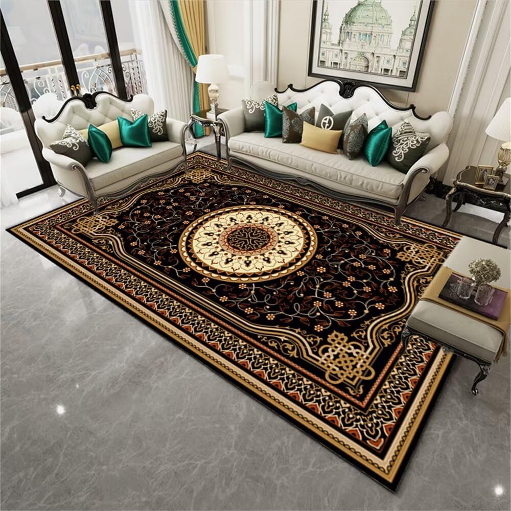 Tapis de protection sol anti-acarien grand format 140x210 cm lavable pour salon