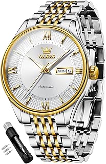 OLEVS Herrenuhren Automatik Mechanische Schwarz Armbanduhr mit Skelettiertem Tourbillon Kalender Wasserdicht Leuchtende Klassische Luxus Armbanduhren für Herren