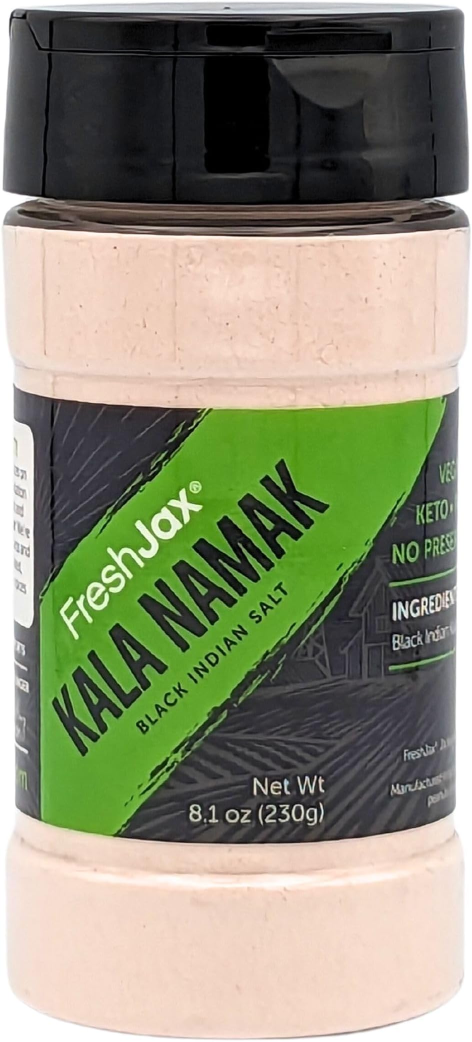 FreshJax Indian Black Salt Kala Namak (8.1 oz Large BPA-Free Bottle) Non GMO, Gluten Free, Keto, Paleo, No Preservatives Kala Namak Black Salt | Handcrafted in Jacksonville, Florida