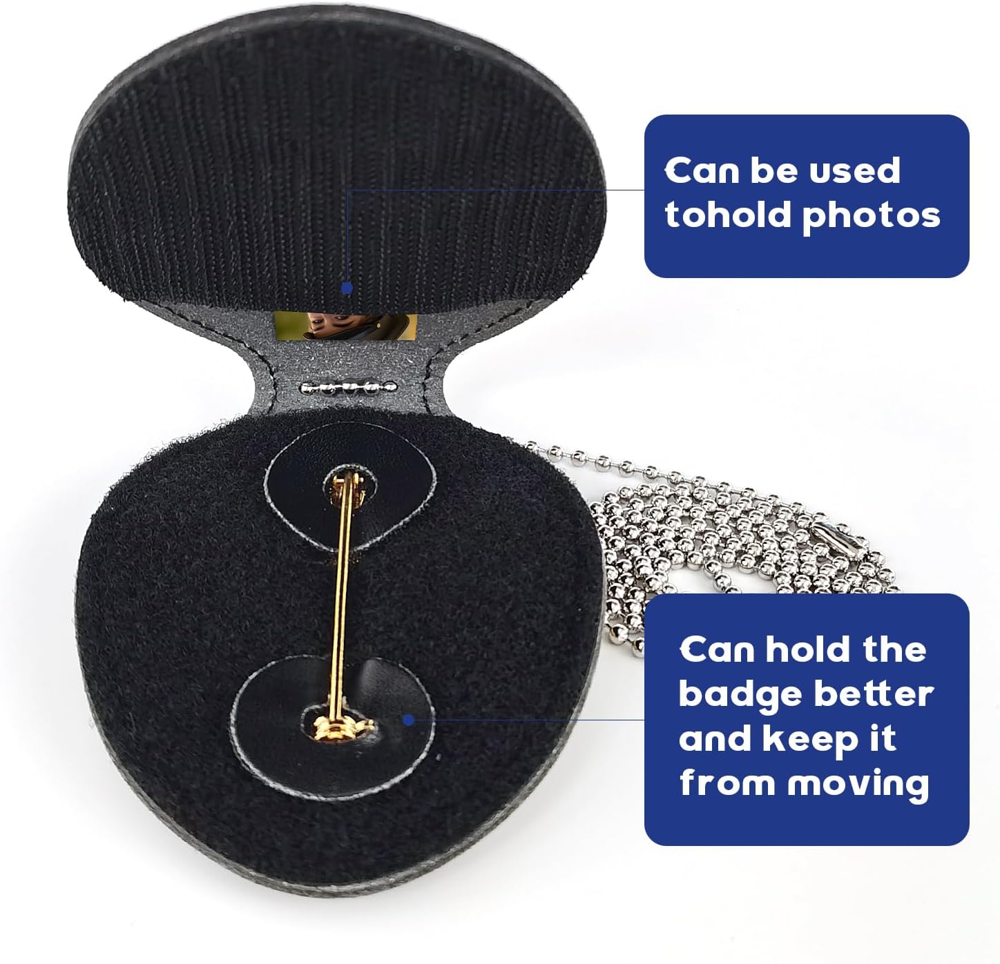 FR Gold Fine Badge with Holder， Can be Changed at Will，Includes Spring Clamp Choker