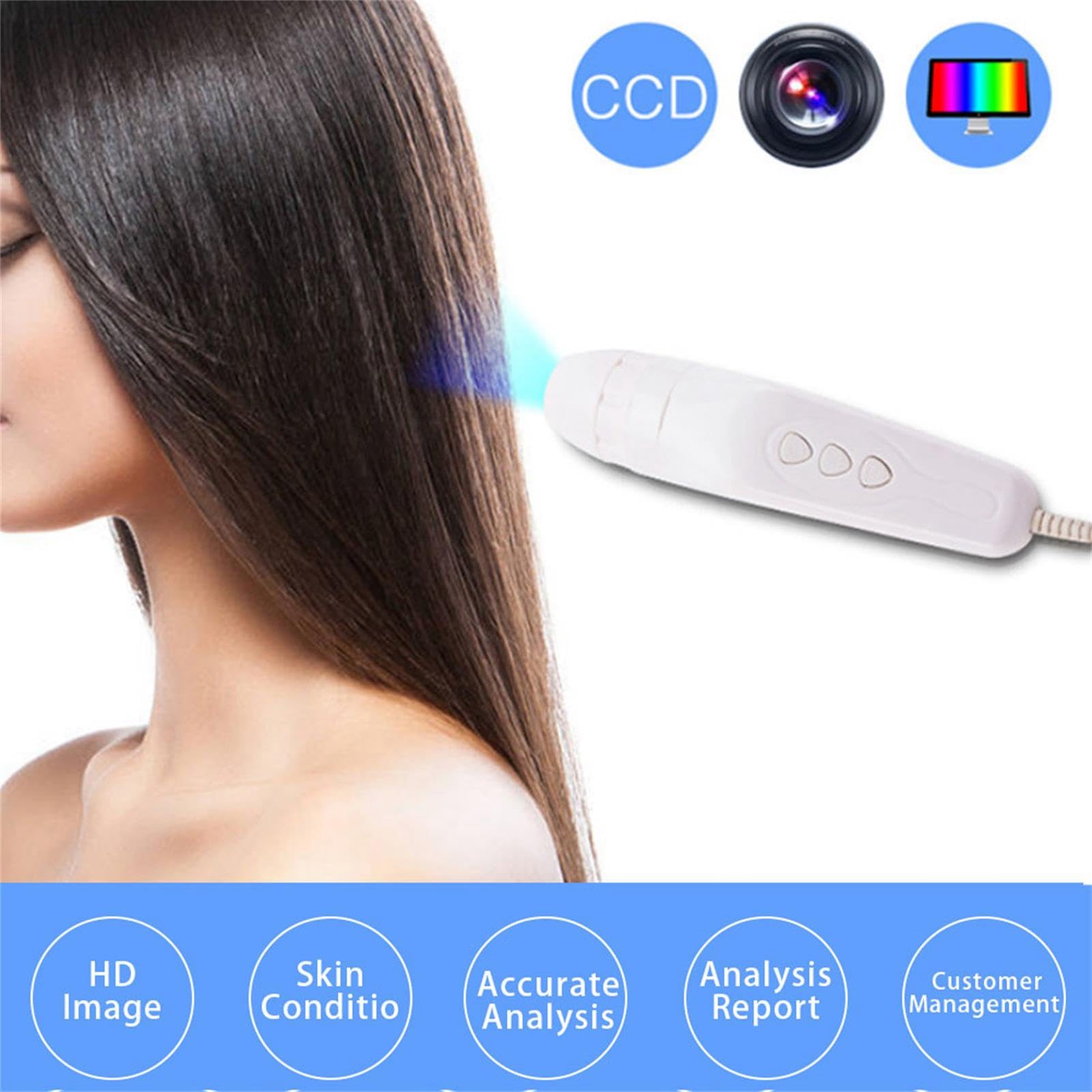 7-Zoll-Ladetyp Kopfhaut-Haarfollikel-Haut-Haar-Detektor-Analysegerät 100-240 V (EU-Stecker)
