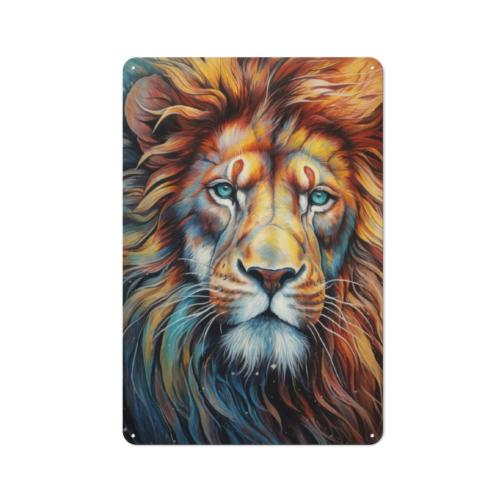 Junmoney Lion Amazing Portrait Retro Metal Plaque 30X20cm For Garage Or Workshop, Housewarming Wall Decor For People Furnishing Garage And Workshop