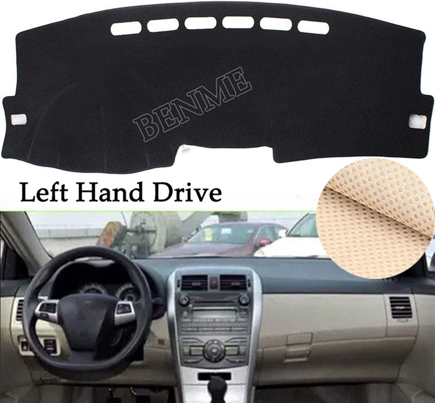 BENME Dashboard Cover For Toyota Corolla E140/E150 2006 2007 2008 2009 2010 2011 2012 2013 Dashmat Dash Mat Pad Sun Shade Dash Board Cover Carpet,Red