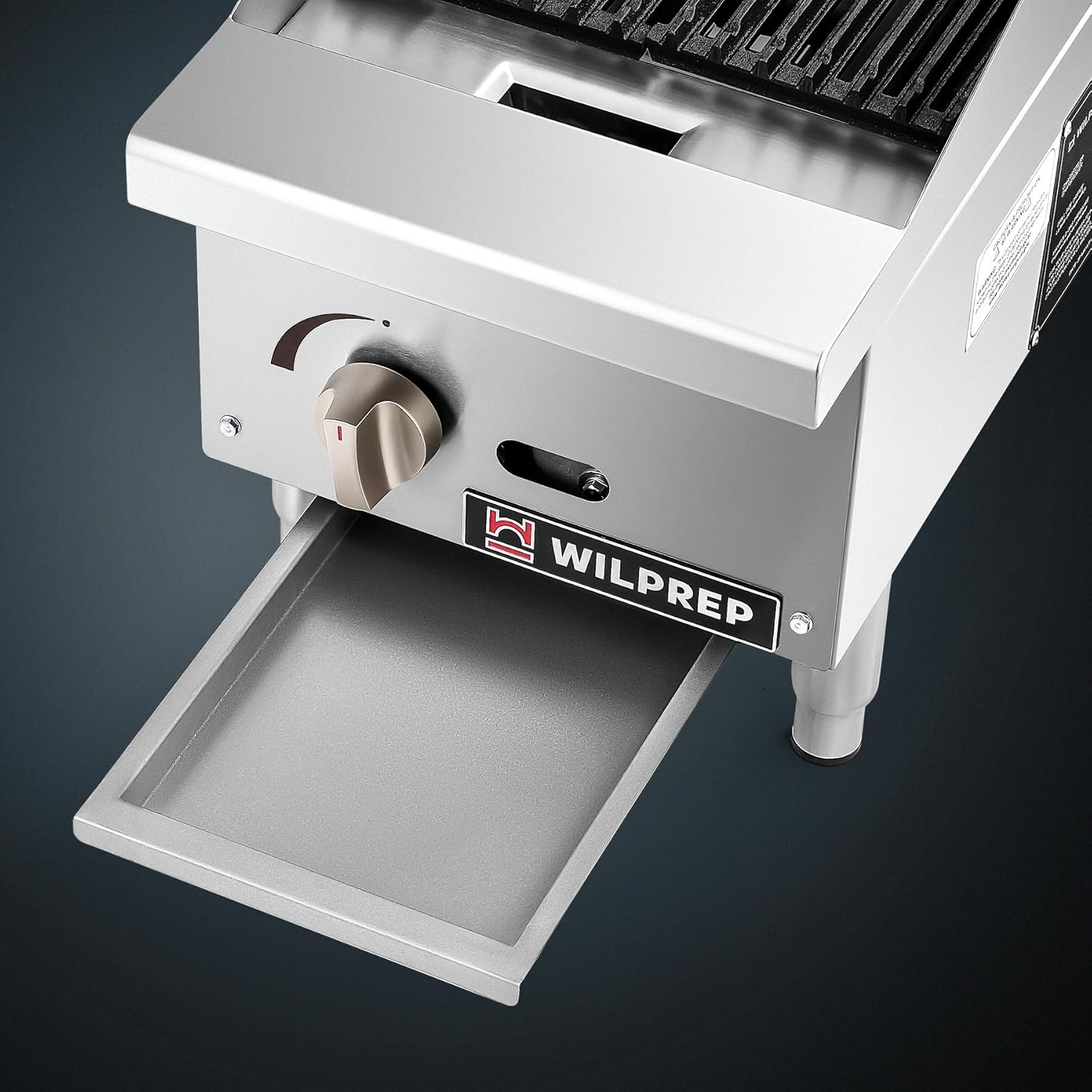 WILPREP Gas Countertop Radiant Charbroiler, 12 in Commercial With 35000 BTU U-Shaped Burner & 2 Cast Iron Grates, NG LPG Compatible for Home Commercial Kitchen