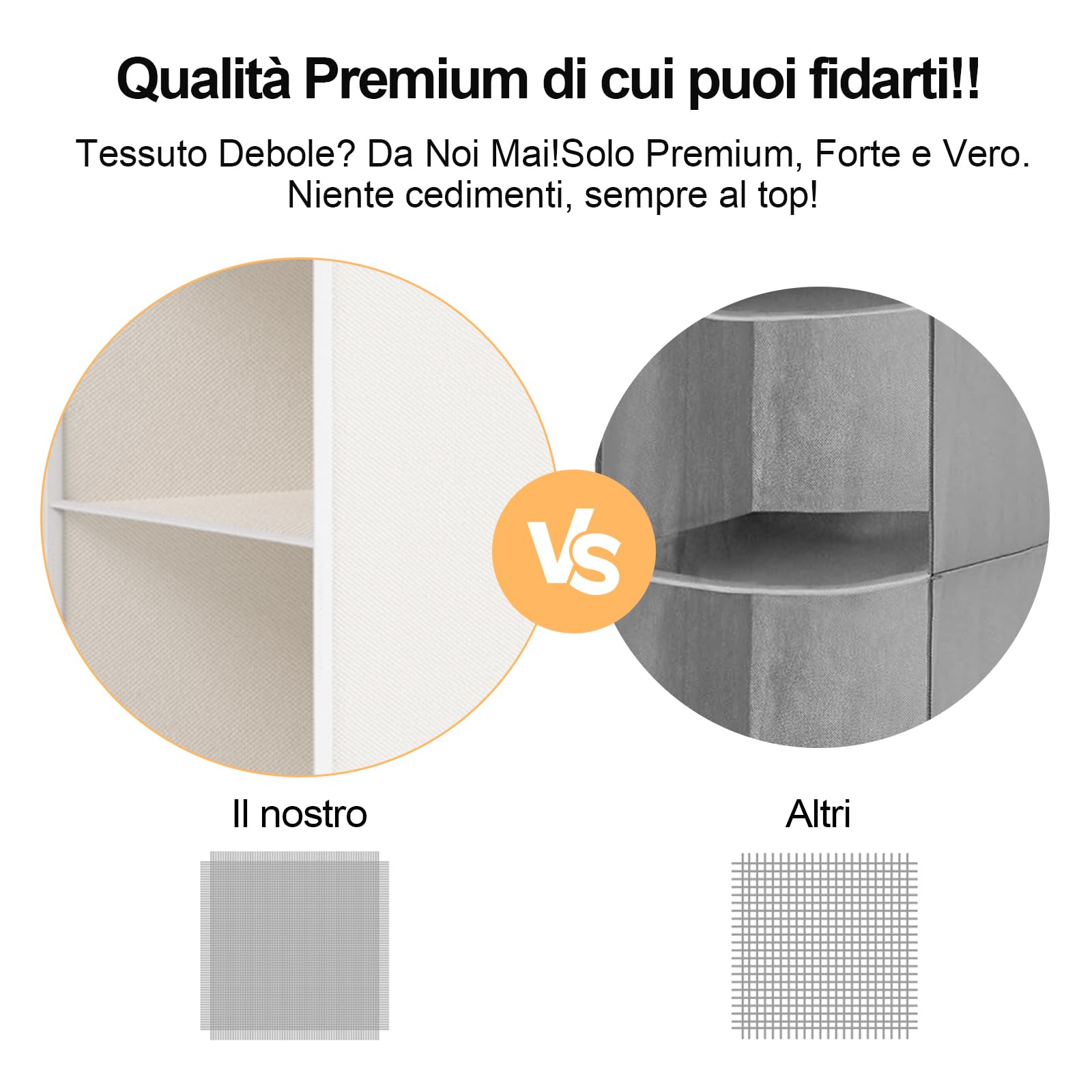 ALLTIDYUP Organizer Armadio da Appendere-Ripiano Pieghevole a Doppia Fila con 6 Scomparti,12 Tasche e 3 Ganci,Salvaspazio per Vestiti-Bianco,Ideale per Dormitori e Camera da Letto (Bianco, 6 Ripiani)