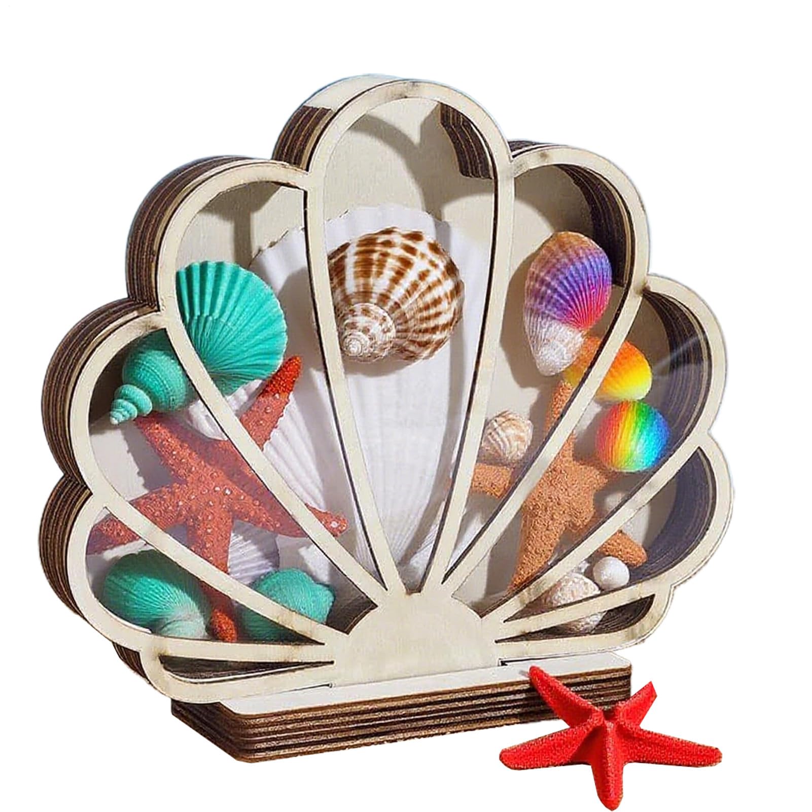 Boîte pour souvenirs de plage en bois, cadeau idéal avec fenêtre