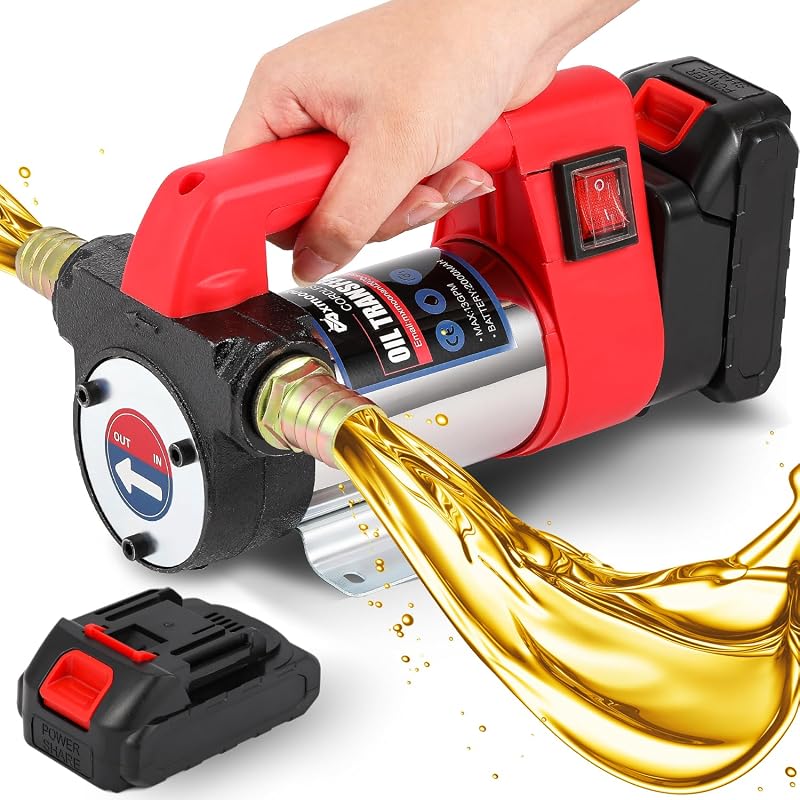 Bomba Elétrica Portátil para Transferência de Diesel e Troca de Óleo Mxmoonant, 12,1 L/min, Bateria Recarregável, XQT25