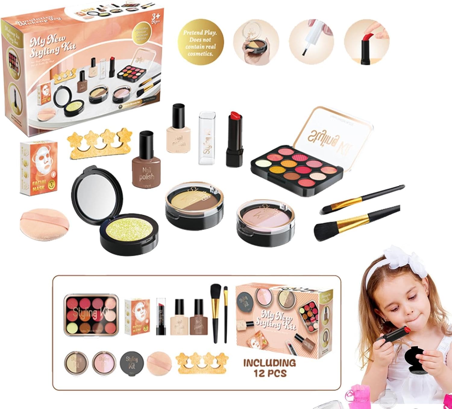 Play Makeup Set, Toy Cosmetic Set, Pretend Play Makeup Set