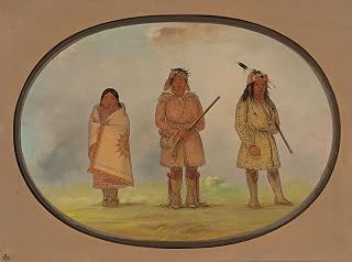 ZhiChengHflBM Retro Picture Canvas Painting for Wall Canvas Artwork Three Delaware Indians by George Catlin Abstract Art Painting for Home Decor 60x90cm