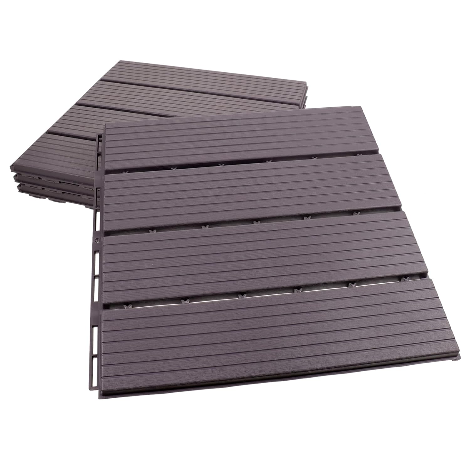 4Pcs Interlocking Deck Tiles Imitation Wood Design for Home Decor Easy Assembly Durable Outdoor Flooring for Balcony Garden Patio and Courtyard
