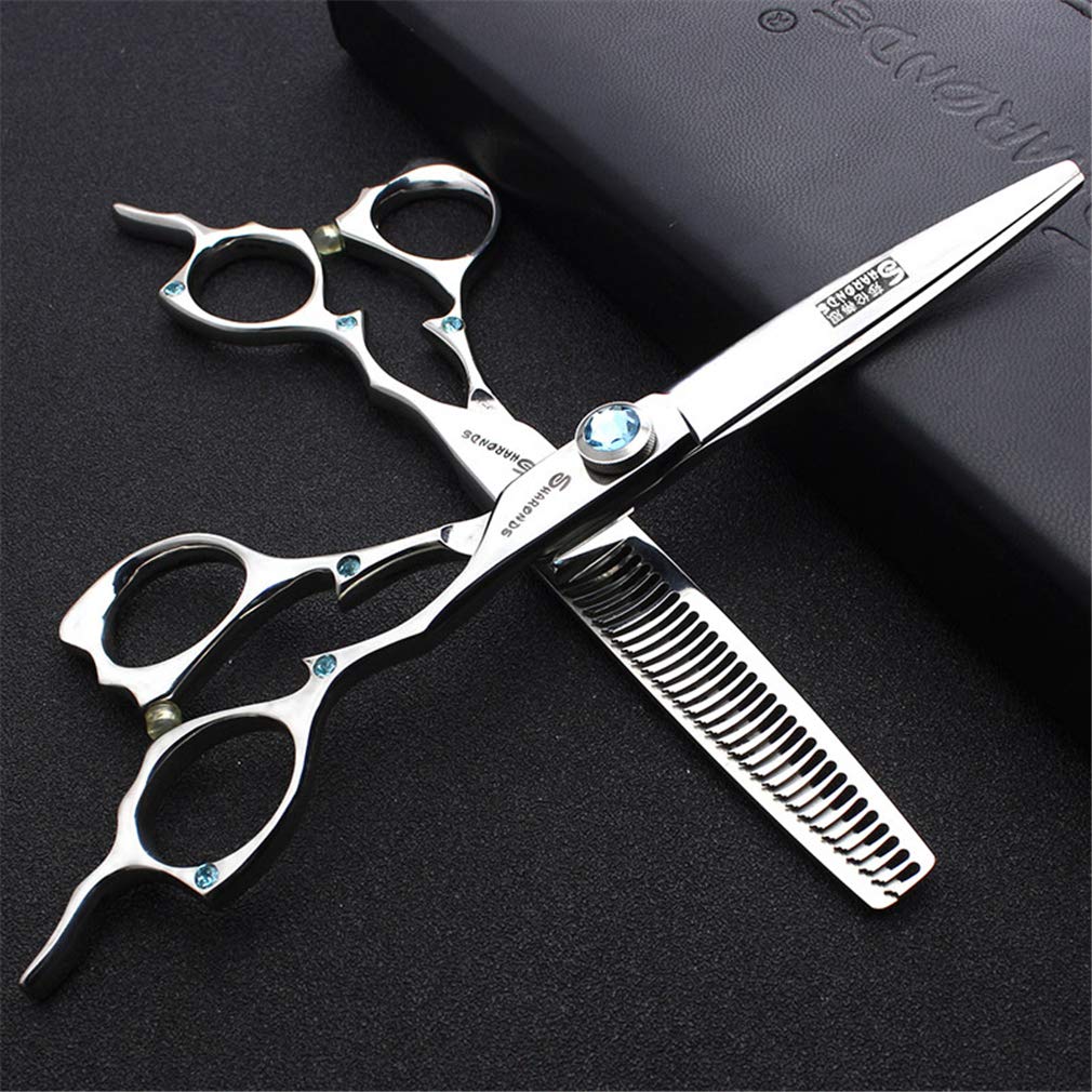 6,0-Zoll-Haar-Schere-Set, Profi Friseurschere 440C Edelstahl Styling-Werkzeug (Licht Und Sharp), Für Kinder, Frauen Und Männer,Blau