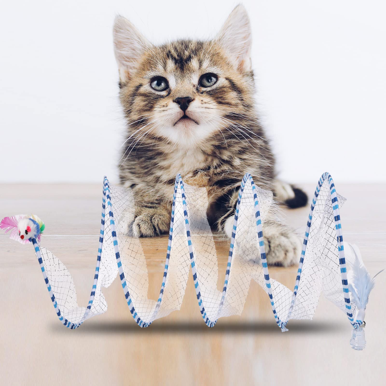Gioco Per Gatti Con Ventosa - 7 Pezzi Interattivi Con Piume E Campanelli - Foto 3