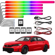 Acrylic Car Interior LED Ambient Light, for Honda Civic 2025,2026,6-in-1 LED Strip with Wireless APP Control, Neon Fiber Optic Lighting Function, 24 Million Colors and 256 Color Modes