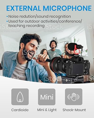 Miniatura 2 de Moukey MCM-1 - Micrófono para cámara réflex digital, cámara de vídeo externa con micrófono para teléfono, smartphone, Vlogging, Canon/Nikon/Sony