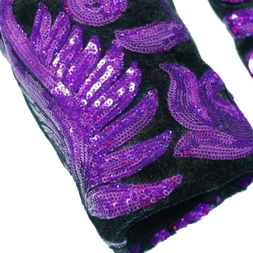 Men's Fashion Velvet Sequins Blazer Floral Pattern Party Prom Suit Jacket - Image 4