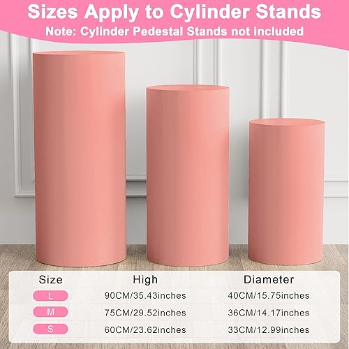 Miniatura 56 de Wokceer Fundas de soporte de pedestal de cilindro para fiesta, 3 piezas, soporte de cilindro dorado de elastano para cubiertas de fiesta, soporte