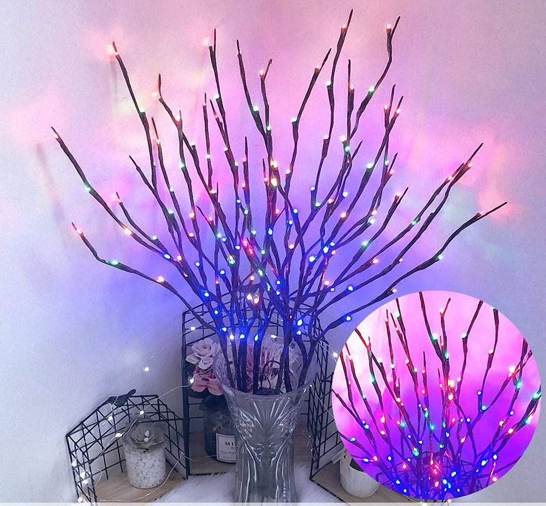 Ulalaza 77cm 6 Pack Twig Lamp Battery Operated LED Lighted Willow Branches Vase Fillers Use for Christmas Home Party Decoration Indoor Outdoor โ image 1