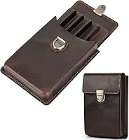 Vista 28 de Estuche Superior de Cuero Genuino de Grano Superior con 3 Ranuras para Lápices/Bolígrafos, Diseño de Moda Sólido Sin Logo, Hecho a Mano, Cierre