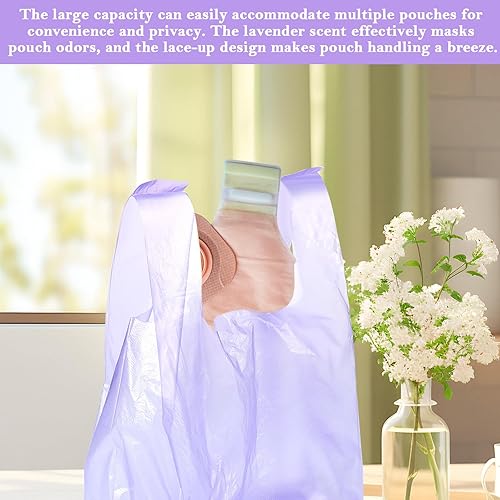 Miniatura 6 de 600 bolsas de ostomía desechables de 13.39 x 7.09 pulgadas, bolsas de eliminación de ostomía con caja para evitar fugas de olores, suministros de