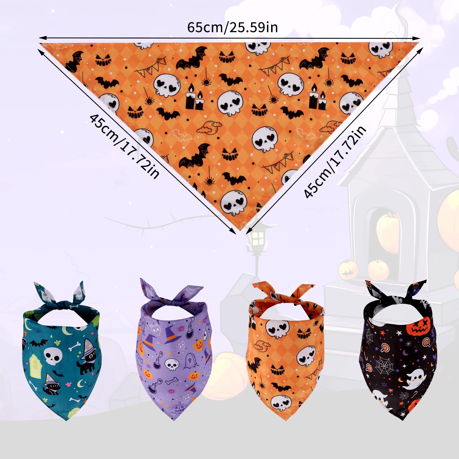 4pcs Halloween Dog Bandana - Image 2