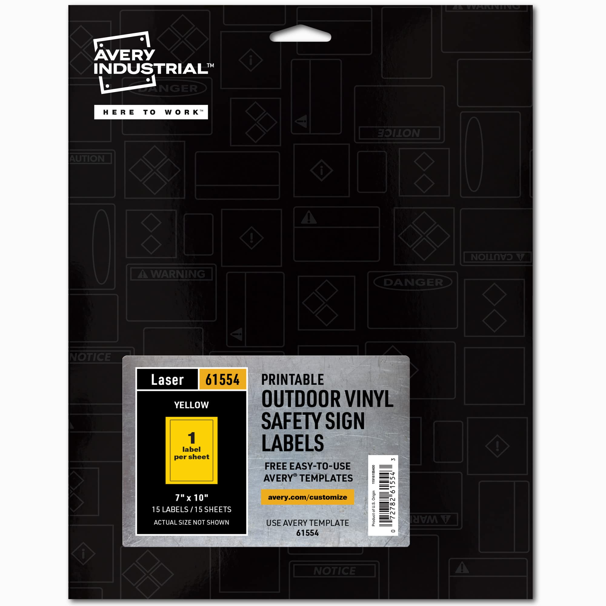 Outdoor Signs Avery Industrial Outdoor Vinyl Sign Labels, Permanent ...