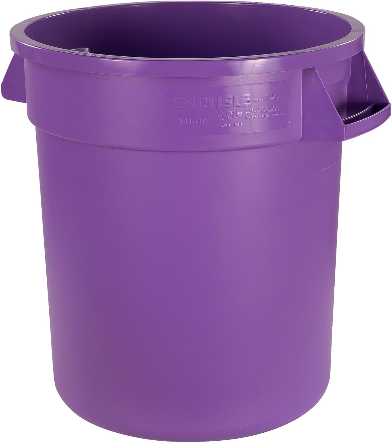 CFS 34101089 Bronco Round Waste Container, 10 gal, 17" Height, 16.13" Width, 17.5" Length, Polyethylene (LLDPE), Purple (Pack of 6)